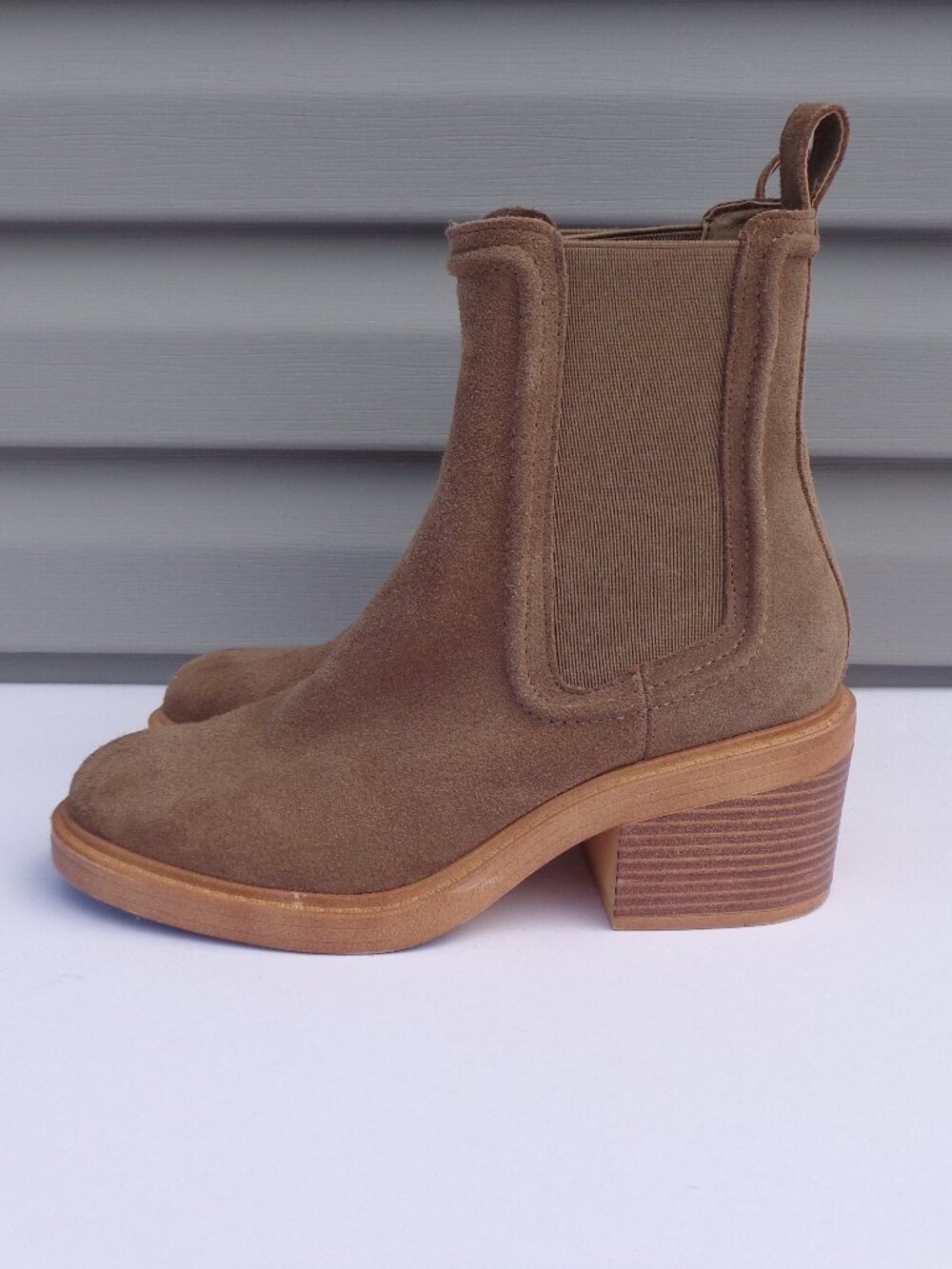 Steve Madden Curtsy Platform Chelsea Brown Boots Leather Upper Women's Size 8M